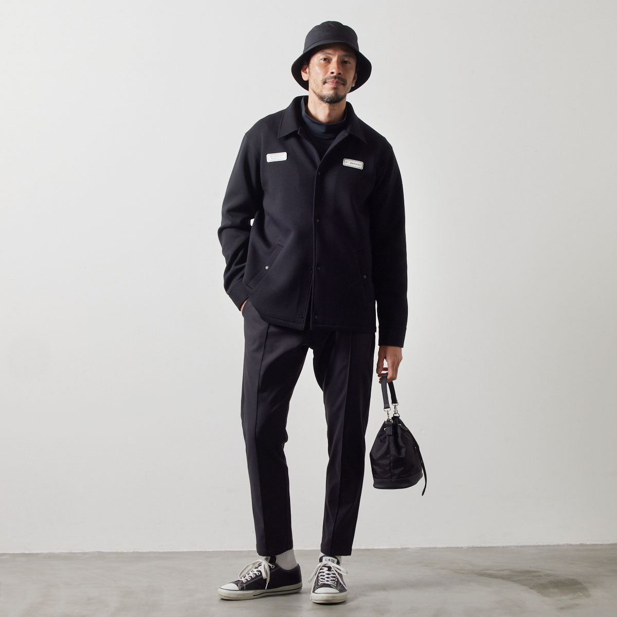 UTILITY COACH JACKET BGS-4AUCJT コーチジャケット 軽量 保温 伸縮性 ルーズフィット / BLACK