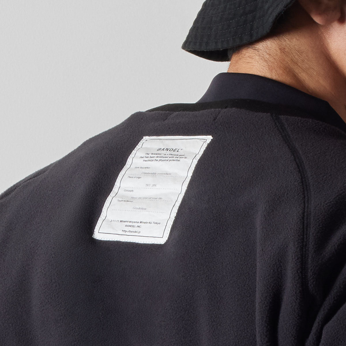UTILITY FLEECE CREW NECK BGS-4AUFCS ロンT フリース 温度調節 防風 ファスナーポケット ドローコード / BLACK