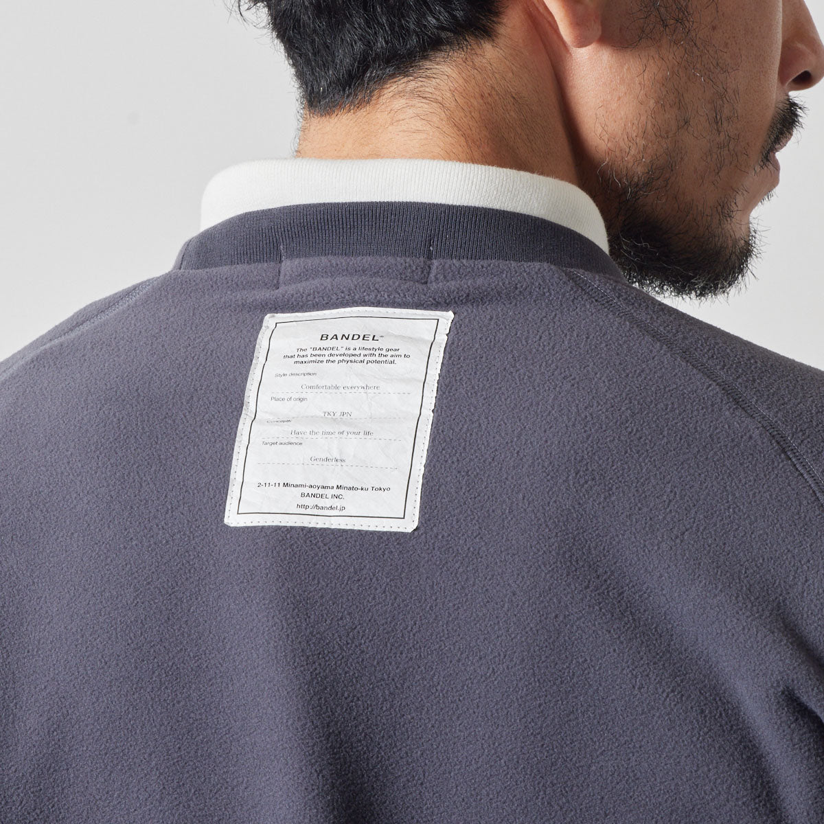 UTILITY FLEECE CREW NECK BGS-4AUFCS ロンT フリース 温度調節 防風 ファスナーポケット ドローコード / GREY