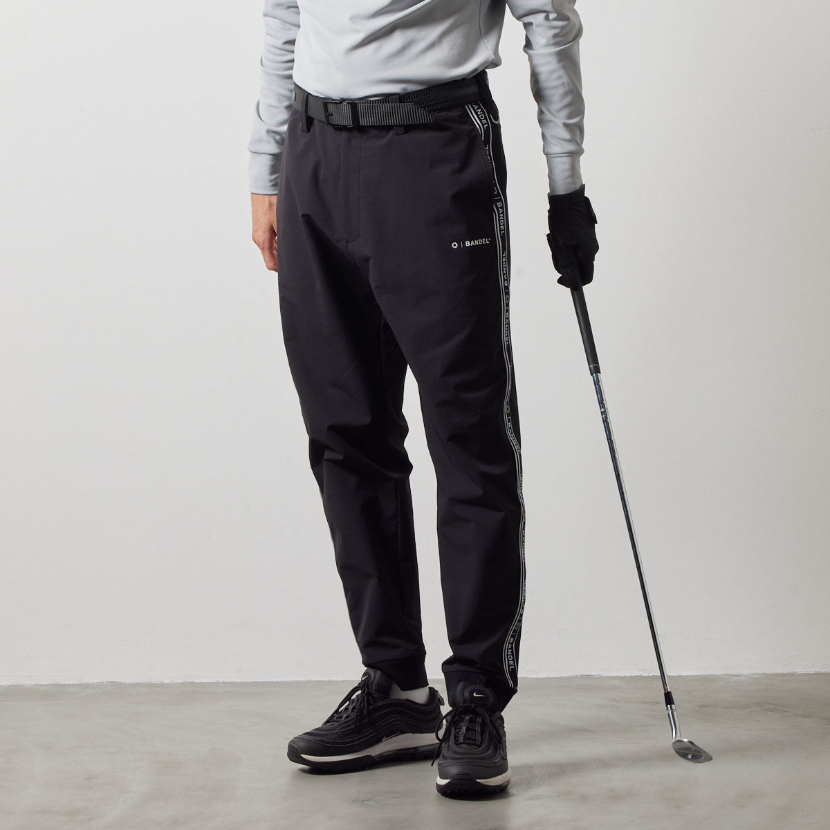 WATER REPELLENT PIPING LONGPANTS BGS-4AWPLP 高耐久 4WAYストレッチ 撥水 起毛 イージーケア セットアップ / BLACK