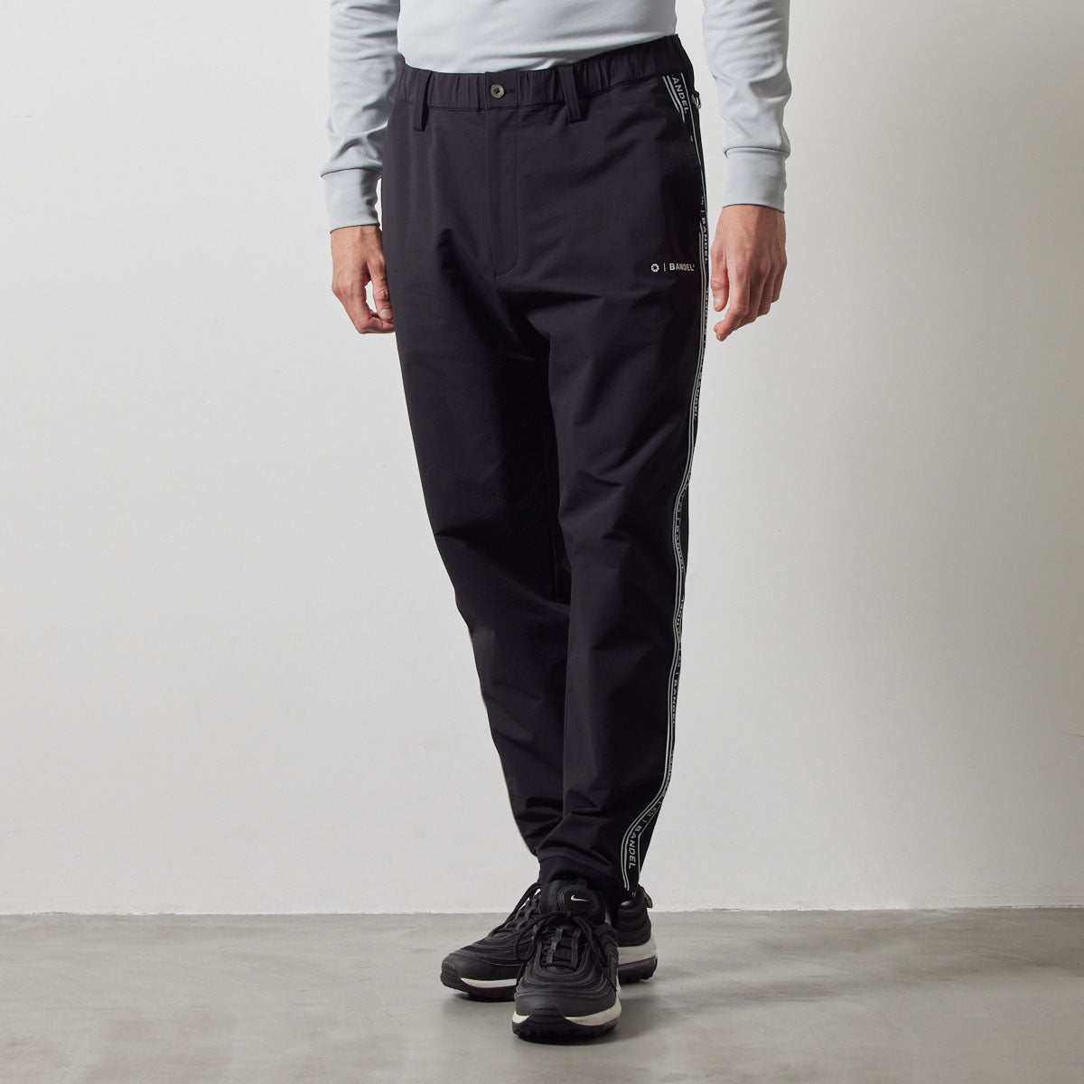 WATER REPELLENT PIPING LONGPANTS BGS-4AWPLP 高耐久 4WAYストレッチ 撥水 起毛 イージーケア セットアップ / BLACK