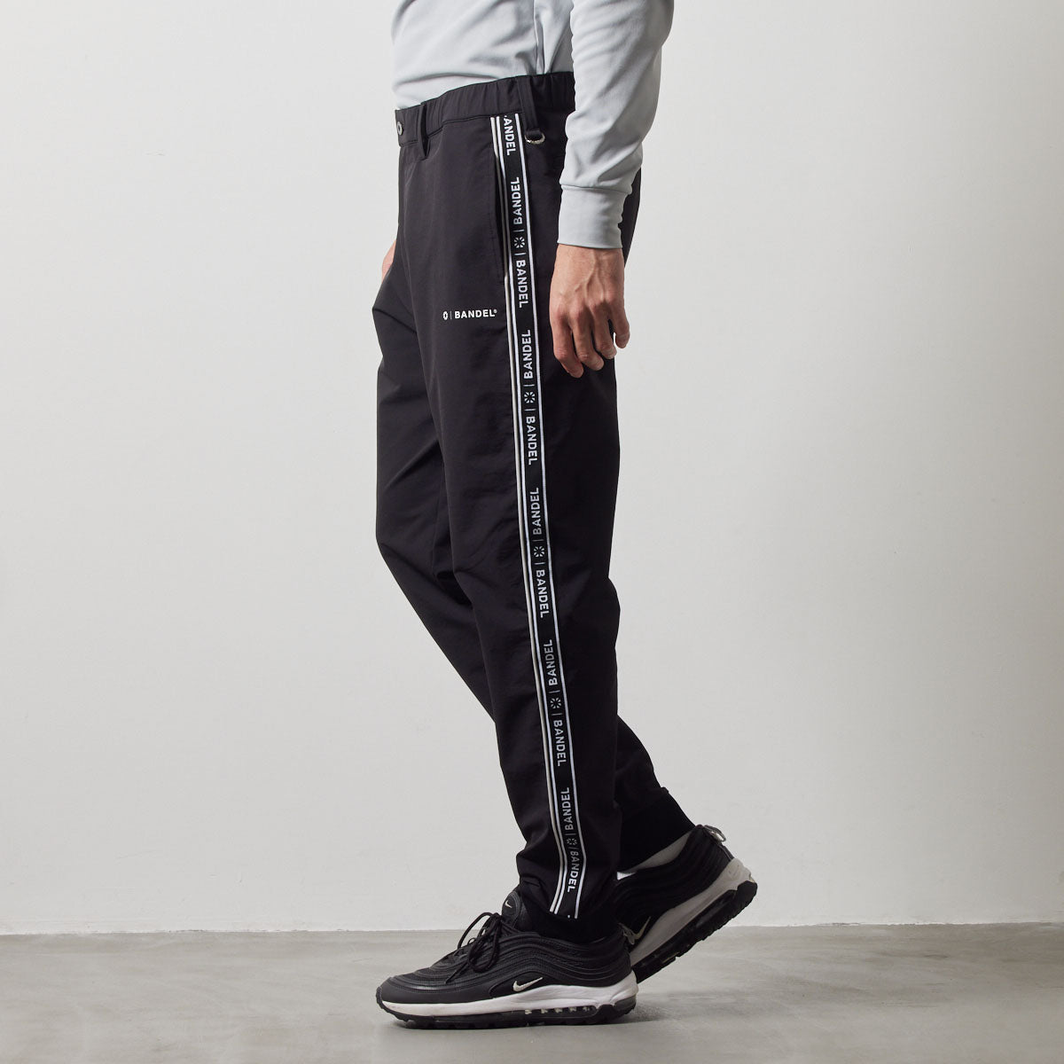 WATER REPELLENT PIPING LONGPANTS BGS-4AWPLP 高耐久 4WAYストレッチ 撥水 起毛 イージーケア セットアップ / BLACK