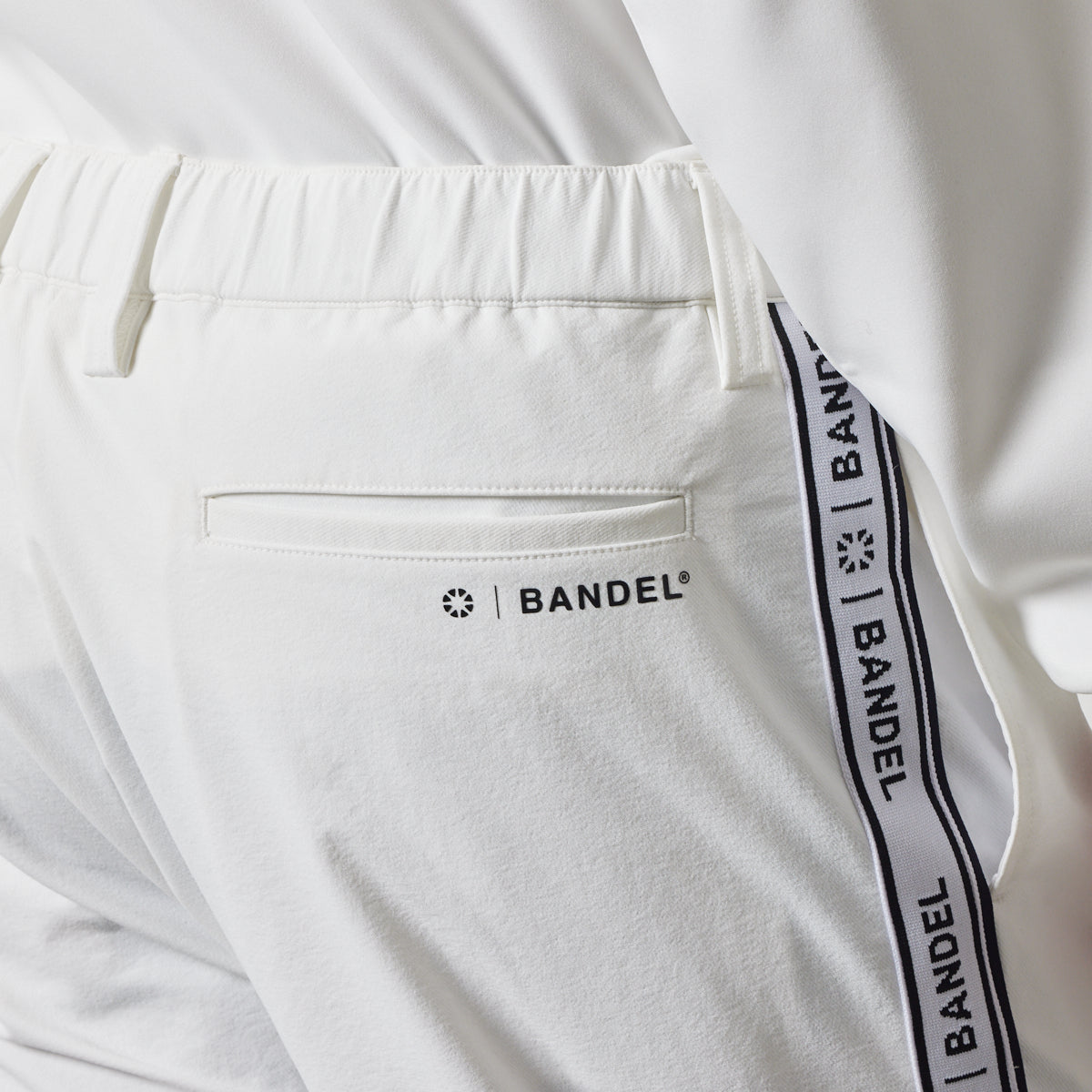 WATER REPELLENT PIPING LONGPANTS BGS-4AWPLP 高耐久 4WAYストレッチ 撥水 起毛 イージーケア セットアップ / WHITE