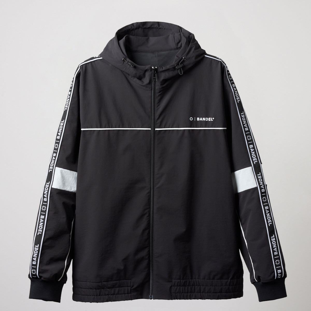 WATER REPELLENT PIPING ZIP PARKA BGS-4AWPZP 高耐久 4WAYストレッチ 撥水 起毛 イージーケア セットアップ / BLACK