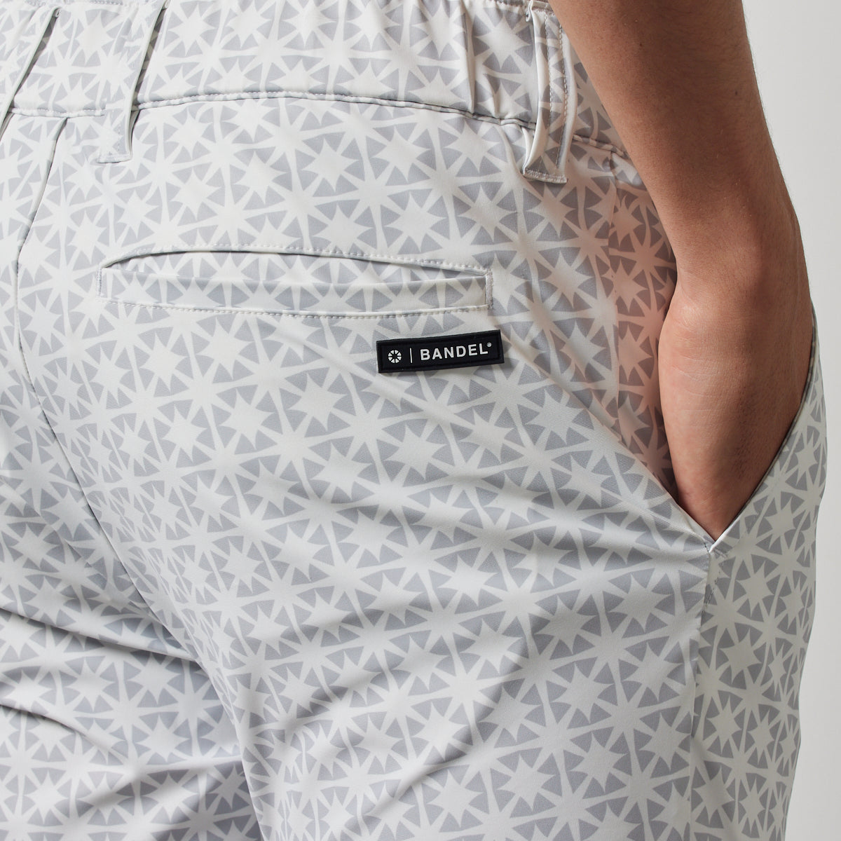 BANDEL GOLF バンデルゴルフ ロングパンツ ALLOVER STRECH TAPERED PANTS BGS-4SAOLP WHITE LINE GRAY