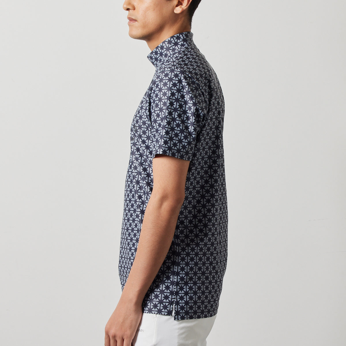 BANDEL GOLF バンデルゴルフ モックネック ALLOVER S/S MOCK NECK SHIRTS BGS-4SAOMC BLACKxGRAY