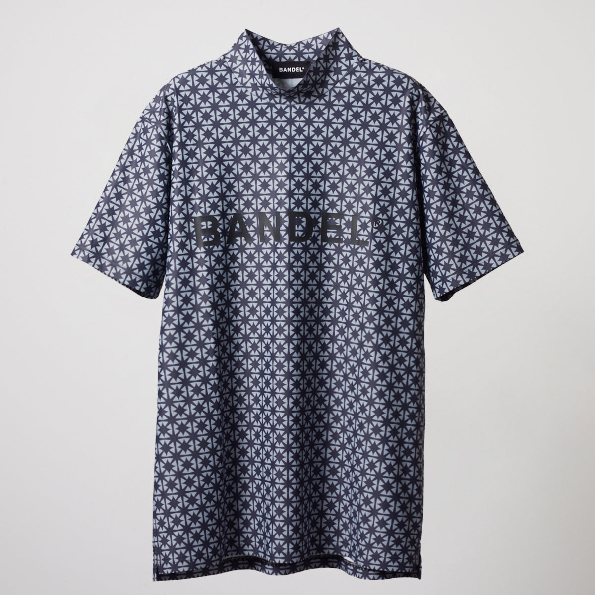 BANDEL GOLF バンデルゴルフ モックネック ALLOVER S/S MOCK NECK SHIRTS BGS-4SAOMC BLACKxGRAY