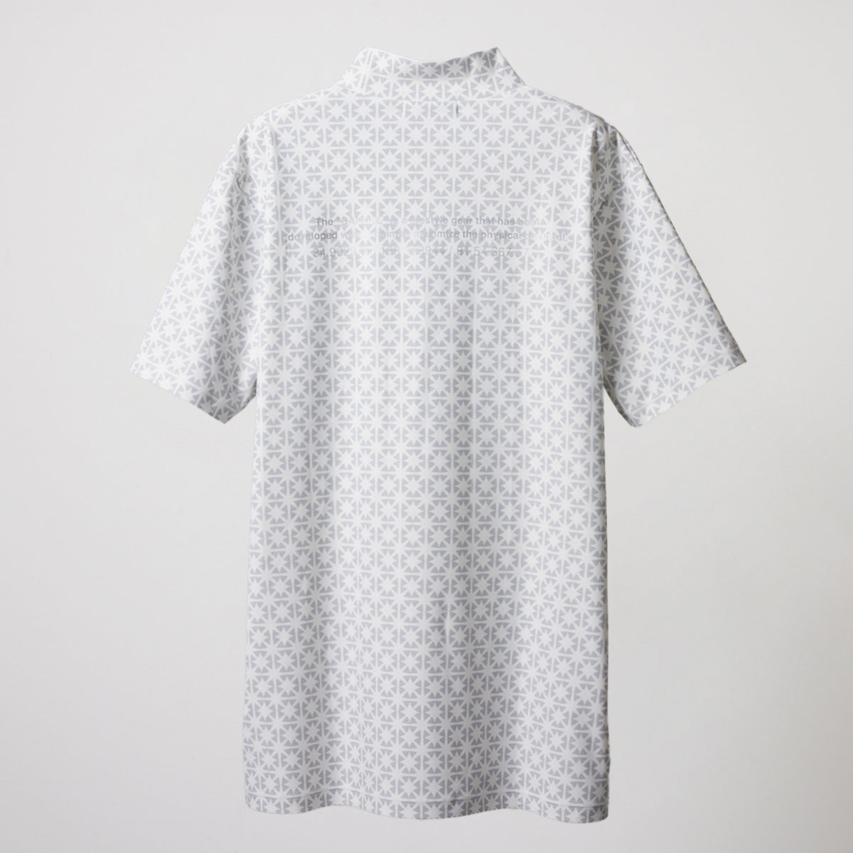 BANDEL GOLF バンデルゴルフ モックネック ALLOVER S/S MOCK NECK SHIRTS BGS-4SAOMC WHITE LINE GRAY
