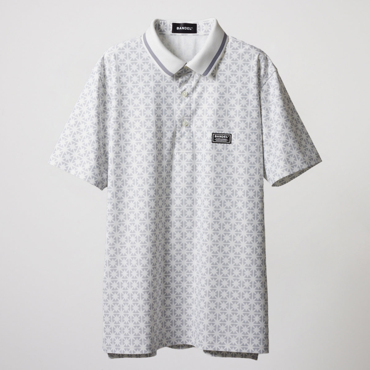 BANDEL GOLF バンデルゴルフ ポロシャツ ALLOVER S/S POLO SHIRTS BGS-4SAOPL WHITE LINE GRAY
