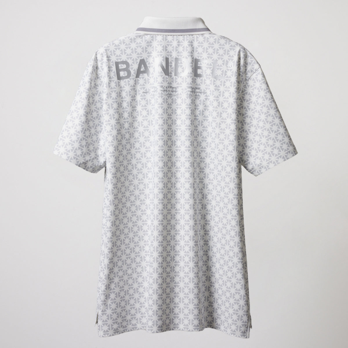 BANDEL GOLF バンデルゴルフ ポロシャツ ALLOVER S/S POLO SHIRTS BGS-4SAOPL WHITE LINE GRAY