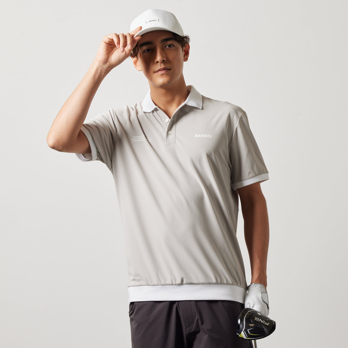 BANDEL GOLF バンデルゴルフ ポロシャツ BICOLOR RIB S/S POLO SHIRTS BGS-4SLFPL BEIGE WHITE