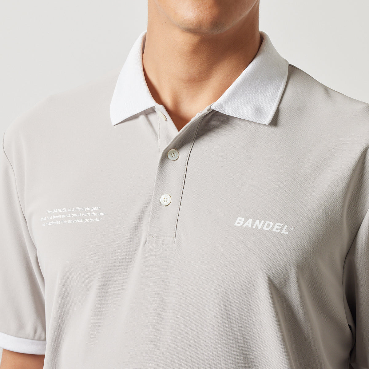 BANDEL GOLF バンデルゴルフ ポロシャツ BICOLOR RIB S/S POLO SHIRTS BGS-4SLFPL BEIGE WHITE