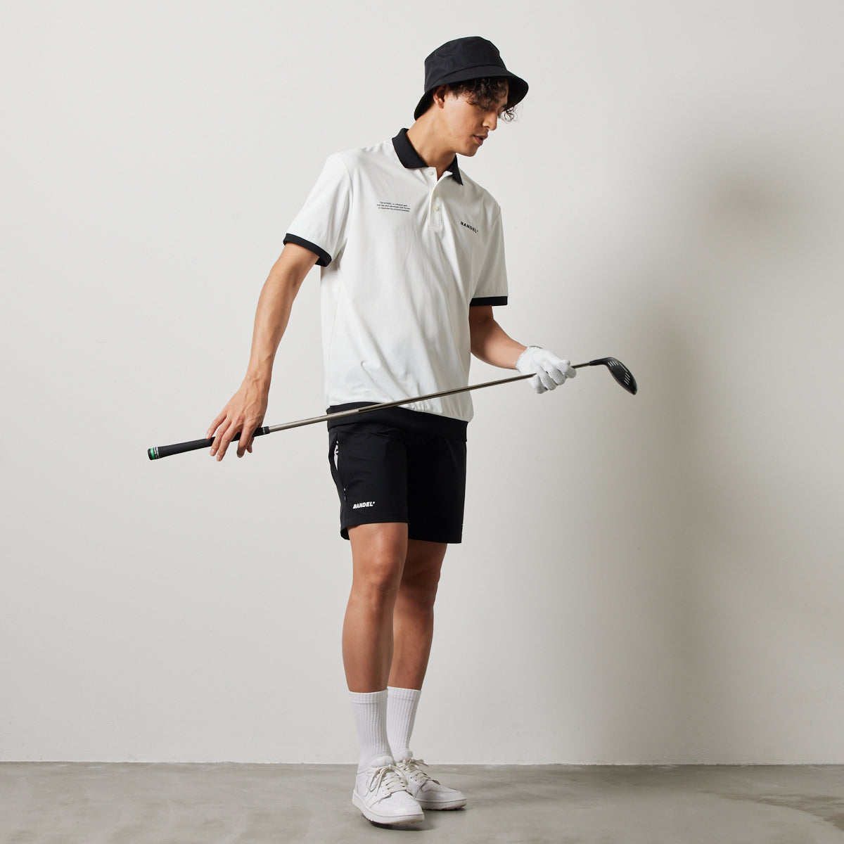 BANDEL GOLF バンデルゴルフ ポロシャツ BICOLOR RIB S/S POLO SHIRTS BGS-4SLFPL WHITExBLACK
