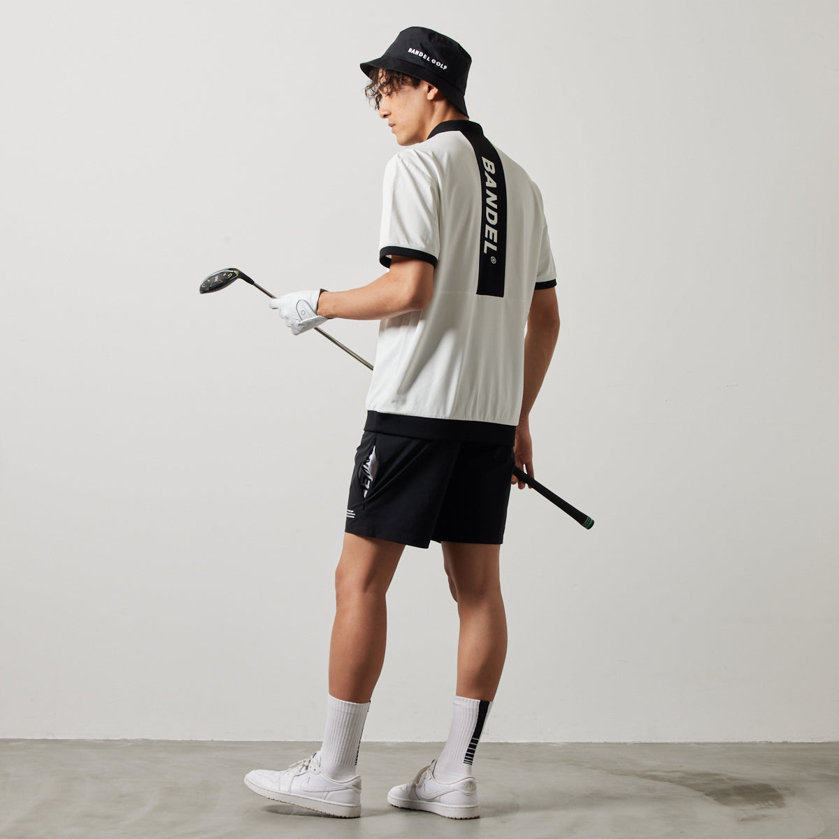 BANDEL GOLF バンデルゴルフ ポロシャツ BICOLOR RIB S/S POLO SHIRTS BGS-4SLFPL WHITExBLACK