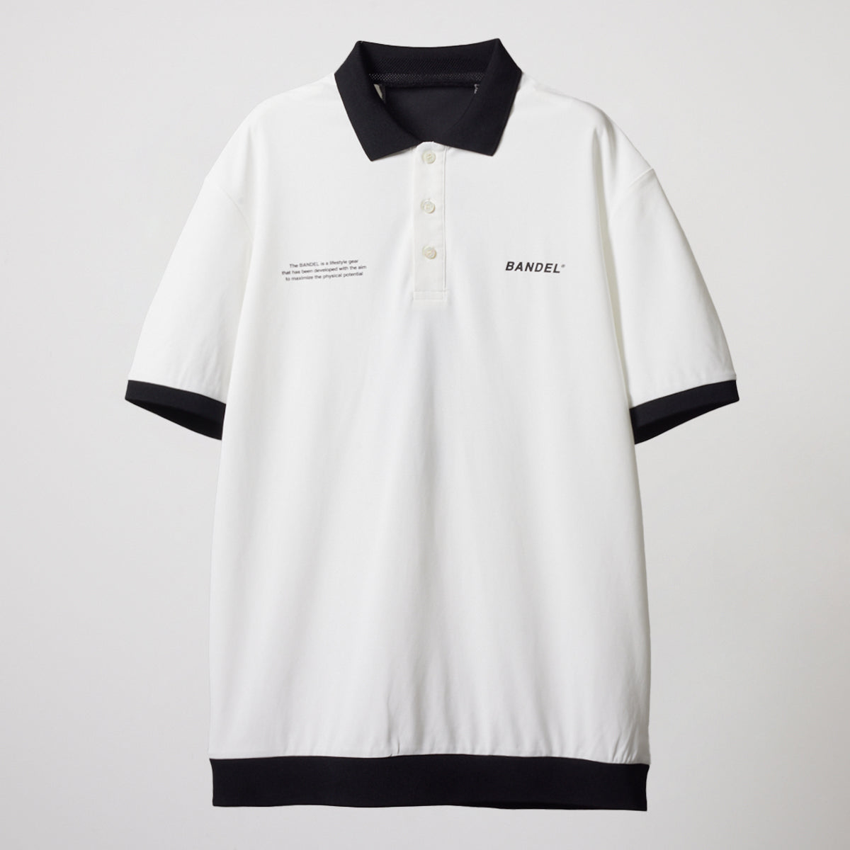 BANDEL GOLF バンデルゴルフ ポロシャツ BICOLOR RIB S/S POLO SHIRTS BGS-4SLFPL WHITExBLACK