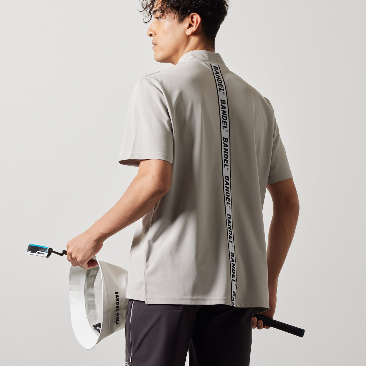 BANDEL GOLF バンデルゴルフ モックネック STRAIGHT LOGO S/S MOCK NECK SHIRTS BGS-4SLTMC WHITE
