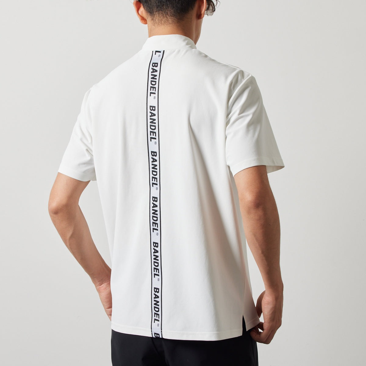 BANDEL GOLF バンデルゴルフ モックネック STRAIGHT LOGO S/S MOCK NECK SHIRTS BGS-4SLTMC WHITE