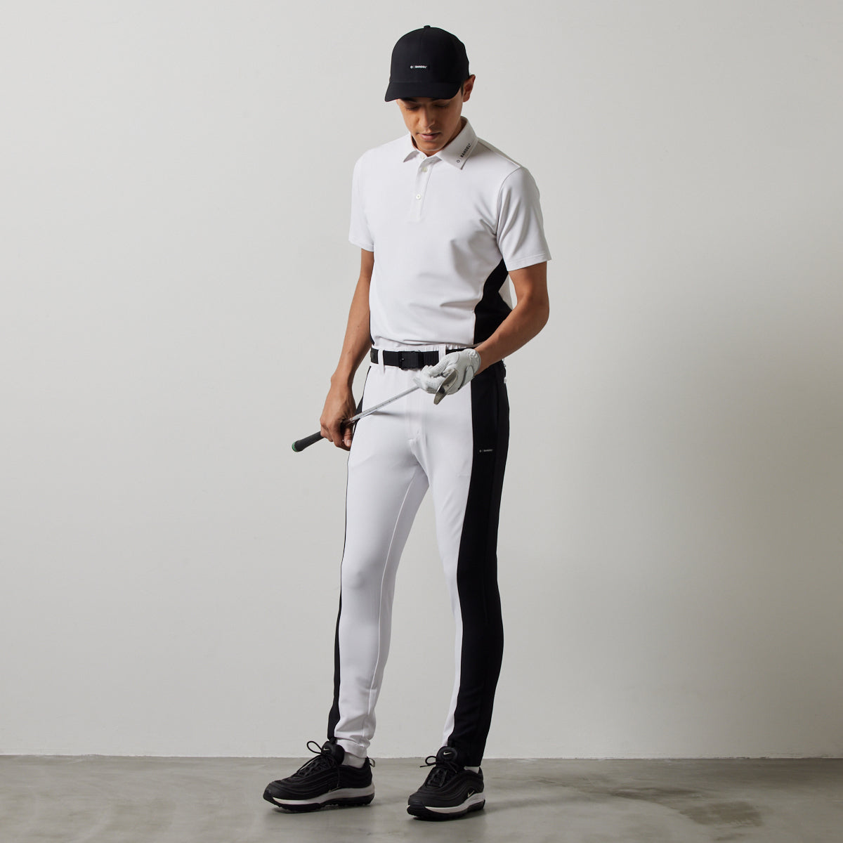 BANDEL GOLF バンデルゴルフ ポロシャツ SIDE PANEL SWITCH S/S POLO SHIRTS BGS-4SSSPL WHITExBLACK