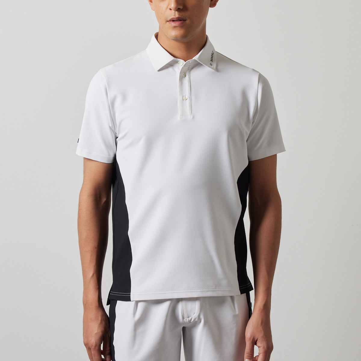BANDEL GOLF バンデルゴルフ ポロシャツ SIDE PANEL SWITCH S/S POLO SHIRTS BGS-4SSSPL WHITExBLACK