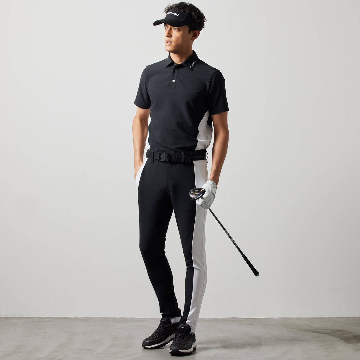 BANDEL GOLF バンデルゴルフ ロングパンツ SIDE PANEL SWITCH TAPERED PANTS BGS-4SSSPT BLACKxWHITE