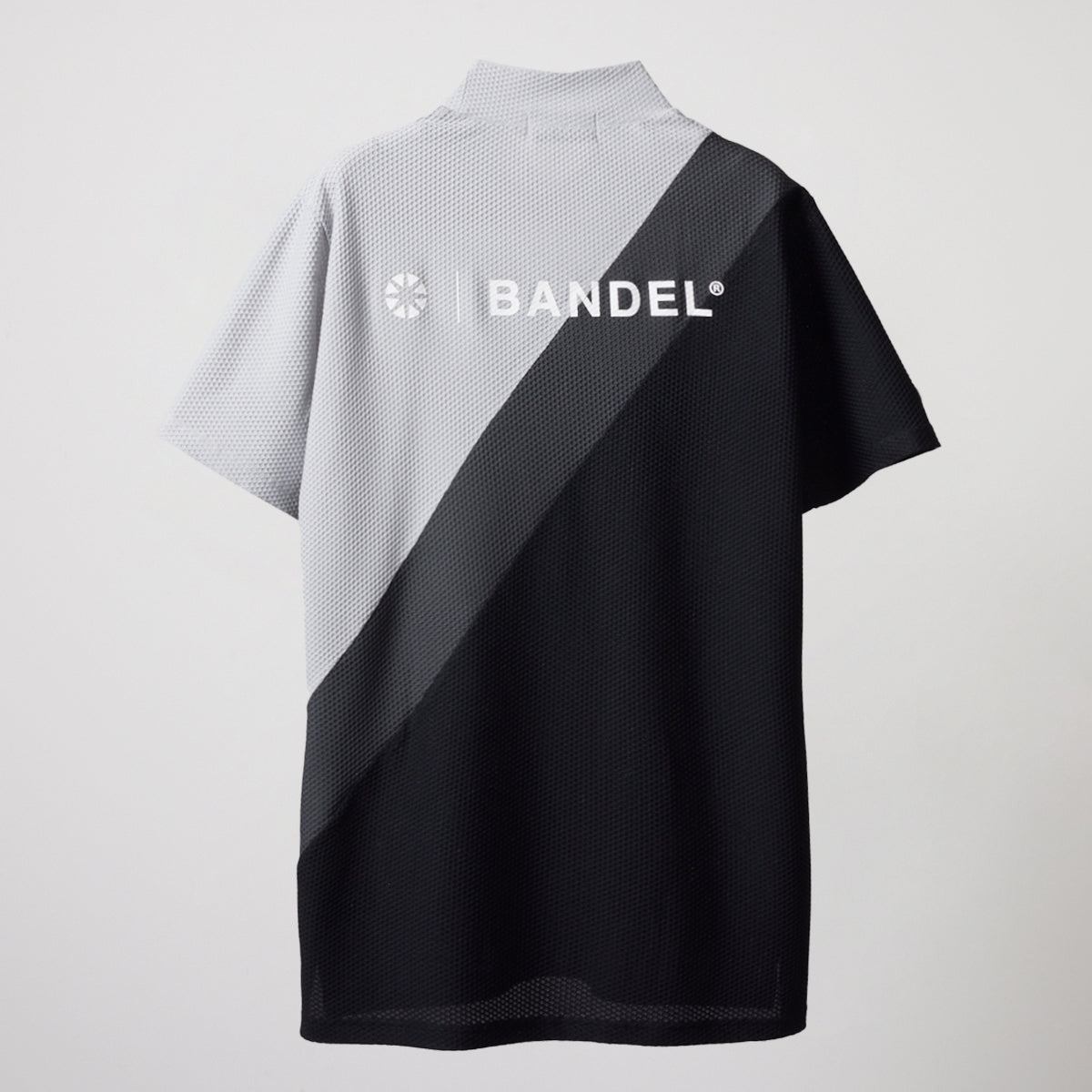 BANDEL GOLF バンデルゴルフ モックネック STRIPES SWITCH S/S MOCK NECK SHIRTS BGS-4SSTMC GRAYxCHARCOALxBLACK