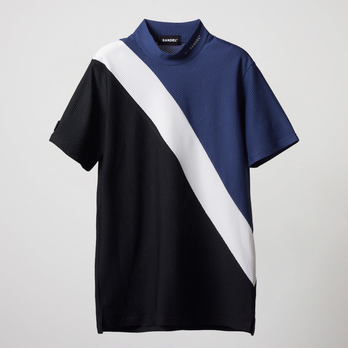 BANDEL GOLF バンデルゴルフ モックネック STRIPES SWITCH S/S MOCK NECK SHIRTS BGS-4SSTMC NAVYxWHITExBLACK