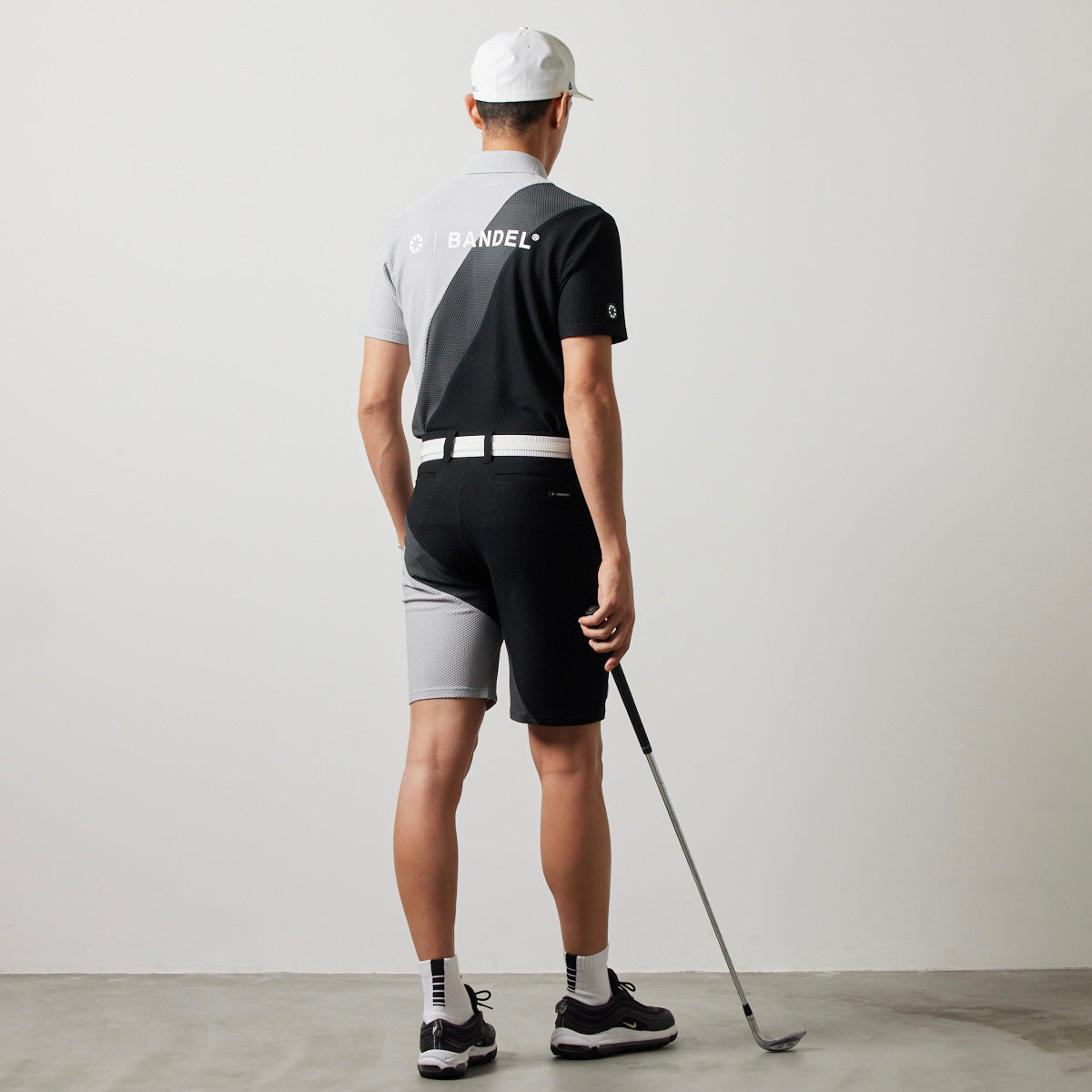 BANDEL GOLF バンデルゴルフ ポロシャツ STRIPES SWITCH S/S POLO SHIRTS BGS-4SSTPL GRAYxCHARCOALxBLACK