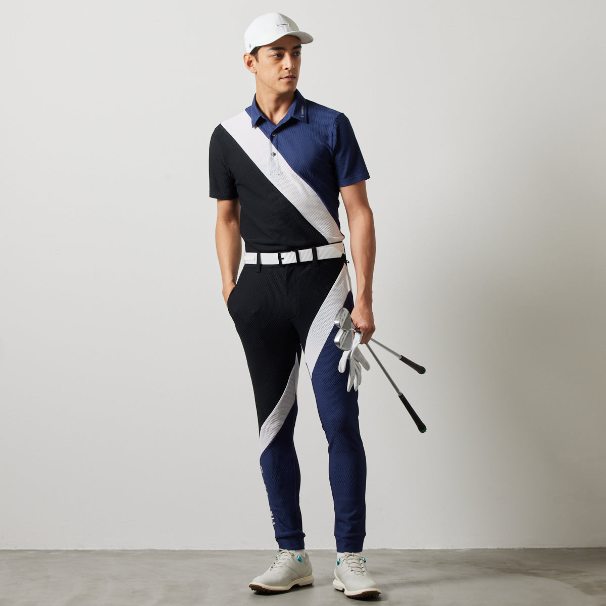 BANDEL GOLF バンデルゴルフ ポロシャツ STRIPES SWITCH S/S POLO SHIRTS BGS-4SSTPL NAVYxWHITExBLACK