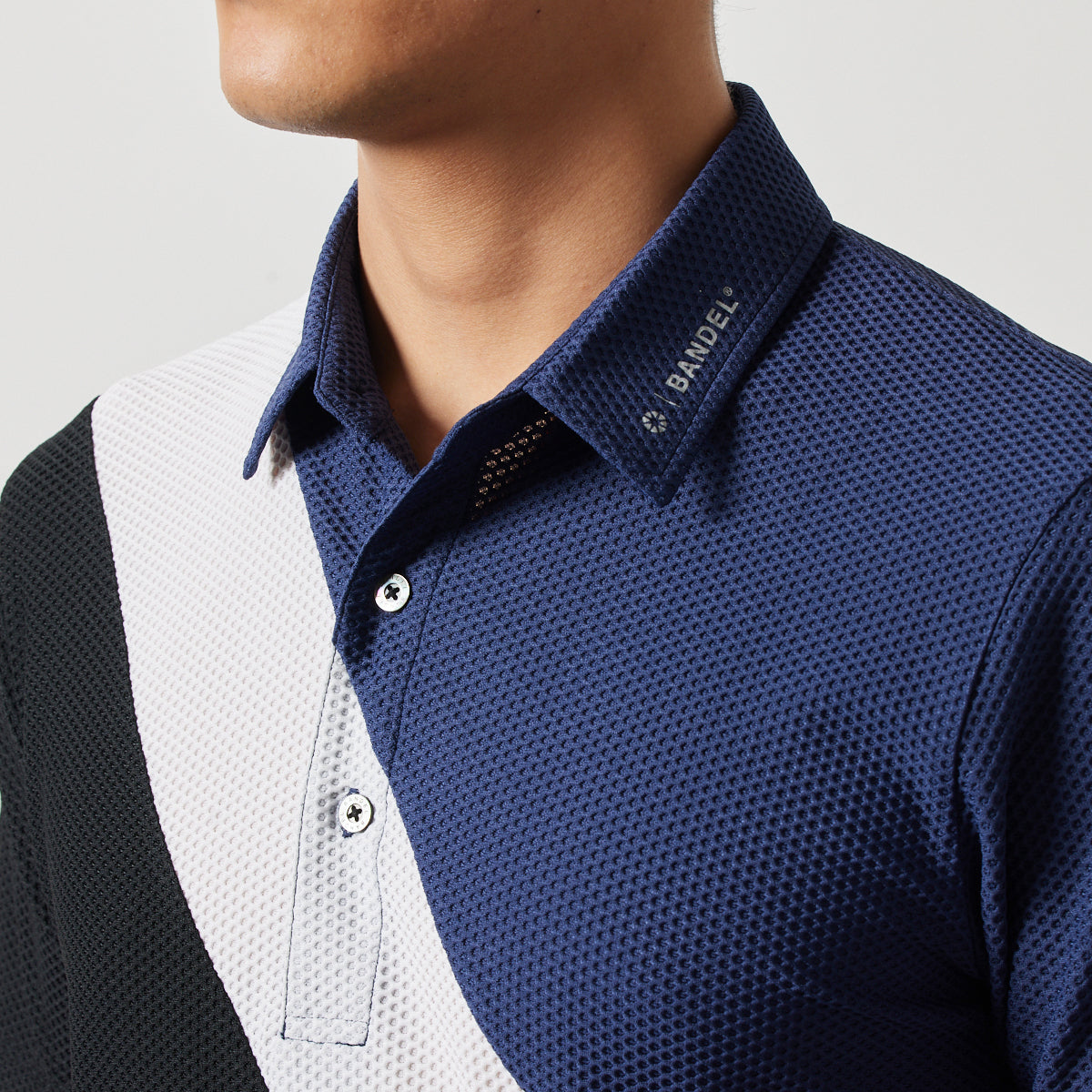 BANDEL GOLF バンデルゴルフ ポロシャツ STRIPES SWITCH S/S POLO SHIRTS BGS-4SSTPL NAVYxWHITExBLACK