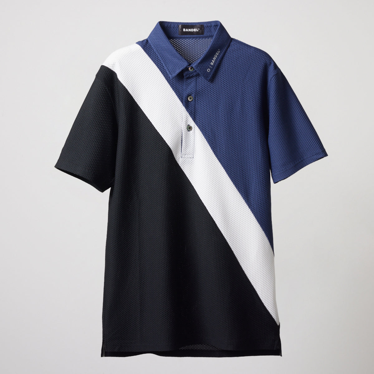 BANDEL GOLF バンデルゴルフ ポロシャツ STRIPES SWITCH S/S POLO SHIRTS BGS-4SSTPL NAVYxWHITExBLACK