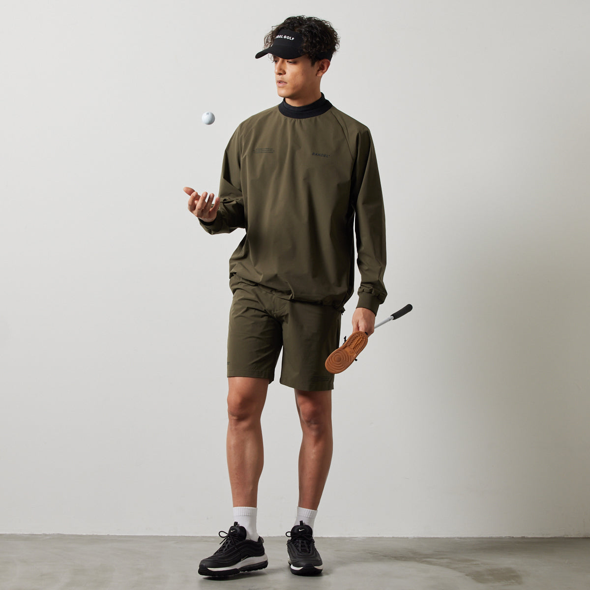 BANDEL GOLF バンデルゴルフ ショートパンツ VENTILATION WOVEN HALF PANTS BGS-4SVWHP KHAKIxBLACK