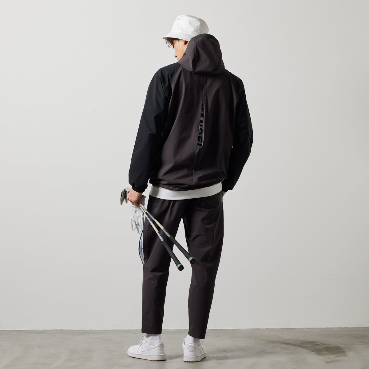 BANDEL GOLF バンデルゴルフ ジップフーディー セットアップ VENTILATION WOVEN JACKET BGS-4SVWJK CHARCOALxBLACK チャコール ブラック