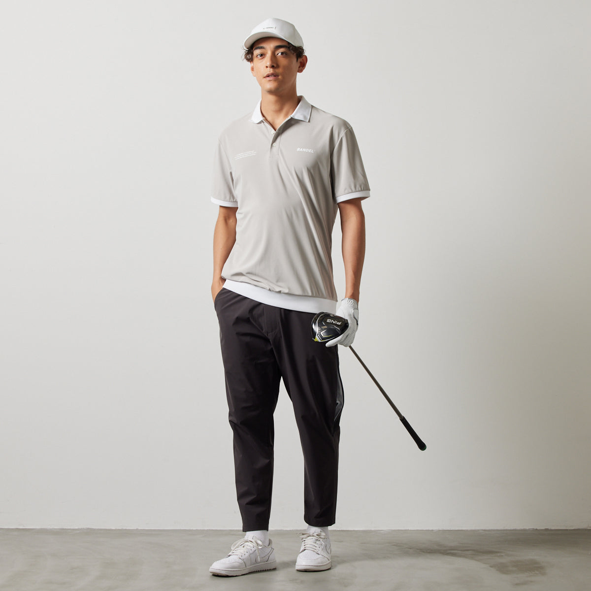 BANDEL GOLF バンデルゴルフ ロングパンツ セットアップ VENTILATION WOVEN LONG PANTS BGS-4SVWLP CHARCOALxBLACK チャコール ブラック