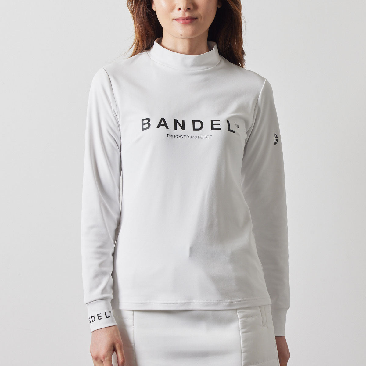 WOMENS BASIC L/S MOCK NECK SHIRTS BGS-W4ABLM モックネックシャツ ハイストレッチ 保温 UVカット / WHITE