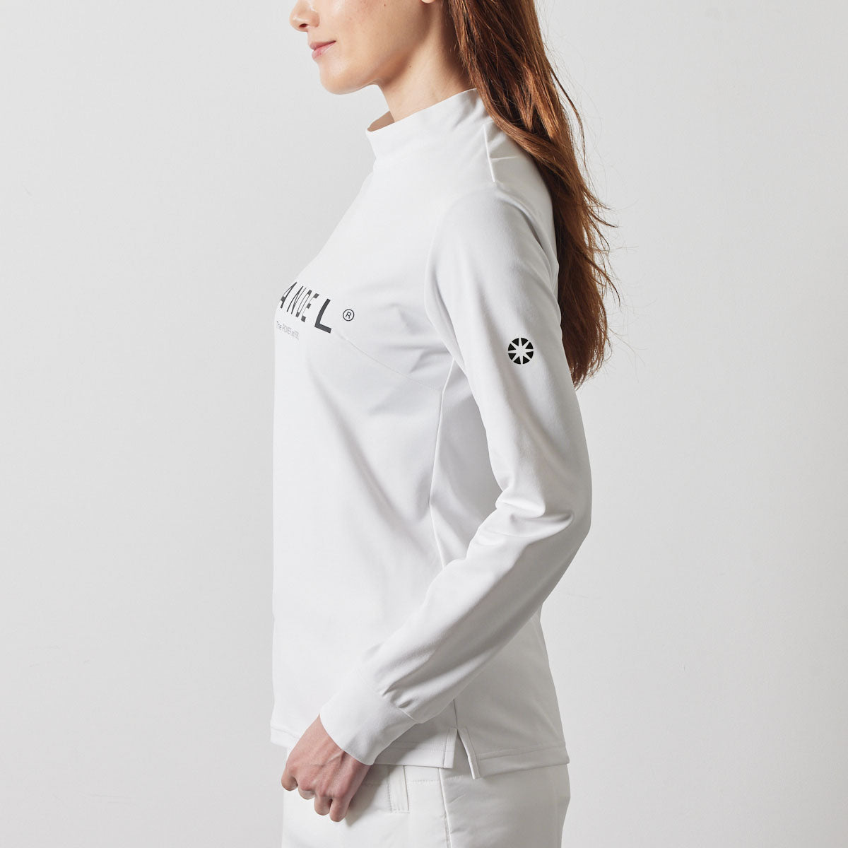 WOMENS BASIC L/S MOCK NECK SHIRTS BGS-W4ABLM モックネックシャツ ハイストレッチ 保温 UVカット / WHITE