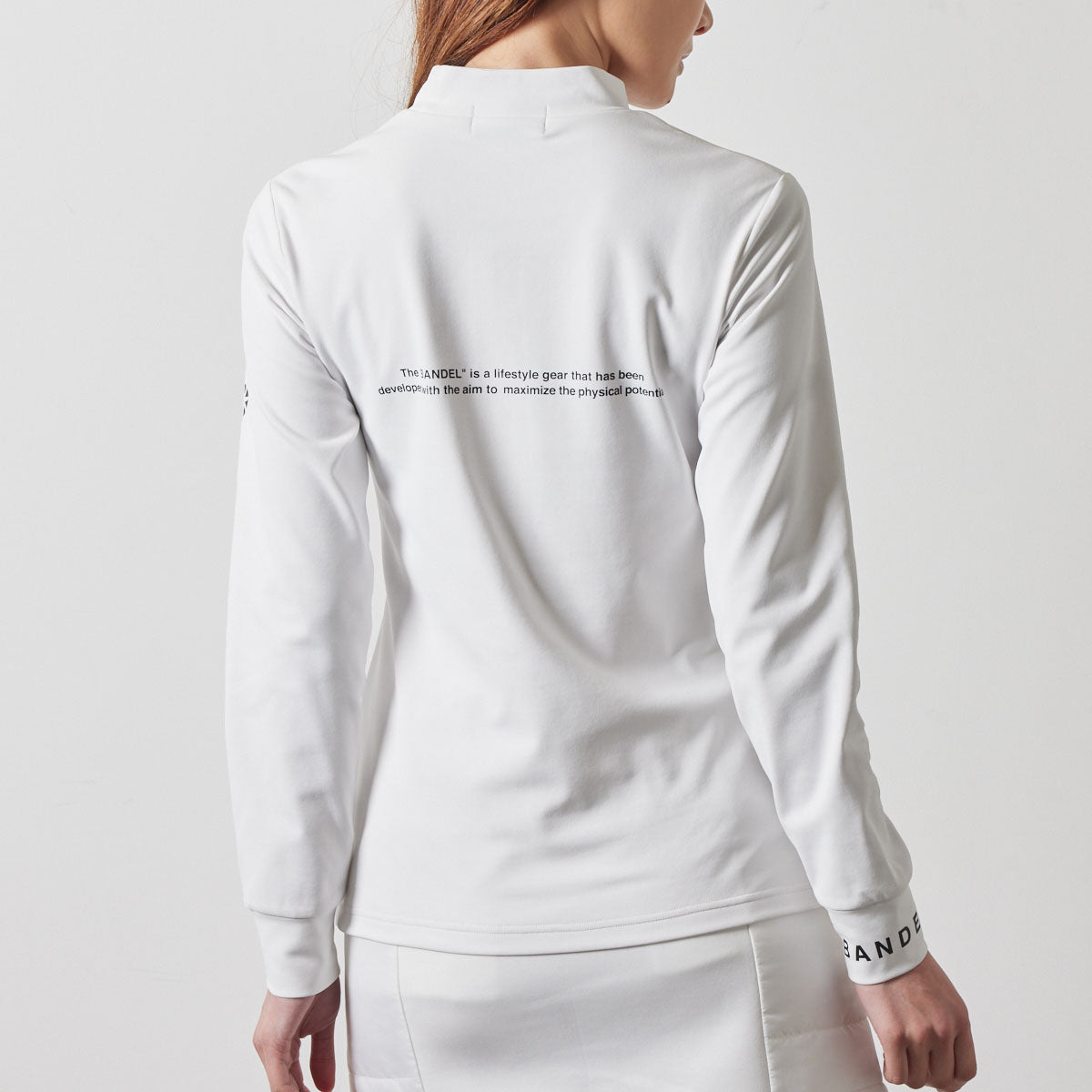 WOMENS BASIC L/S MOCK NECK SHIRTS BGS-W4ABLM モックネックシャツ ハイストレッチ 保温 UVカット / WHITE
