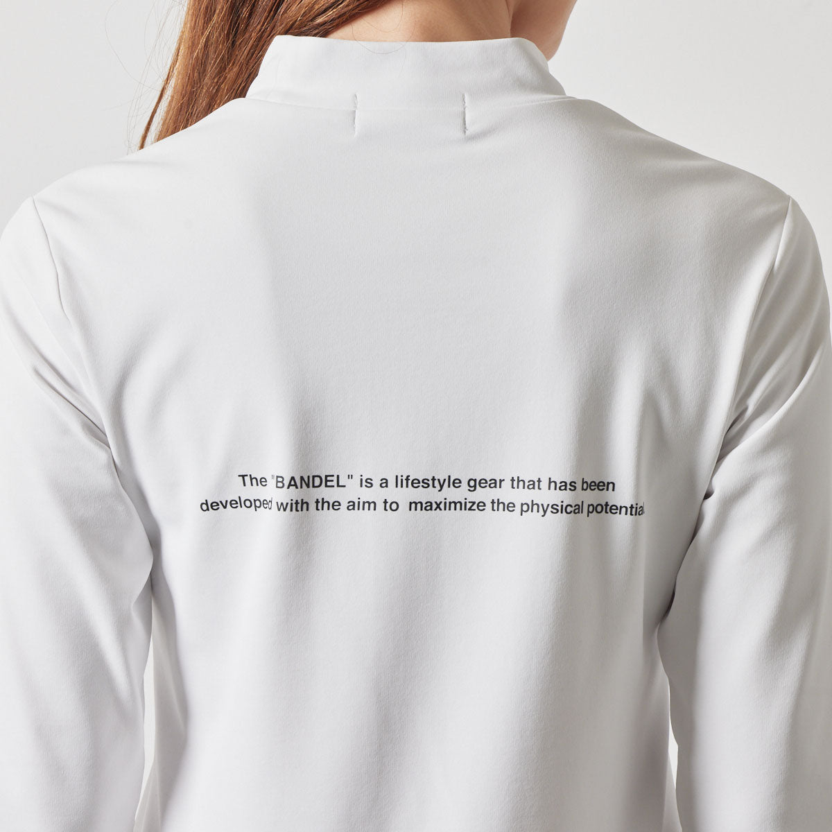 WOMENS BASIC L/S MOCK NECK SHIRTS BGS-W4ABLM モックネックシャツ ハイストレッチ 保温 UVカット / WHITE