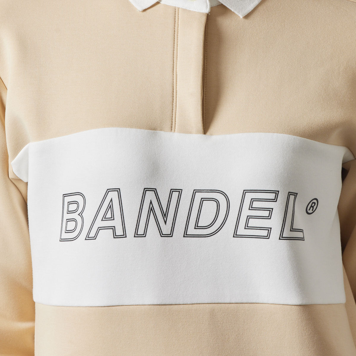 WOMENS COLOR BLOCK L/S RUGBY POLO BGS-W4ACBRP ポロシャツ ストレッチ 保温 軽量 / BEIGE×WHITE
