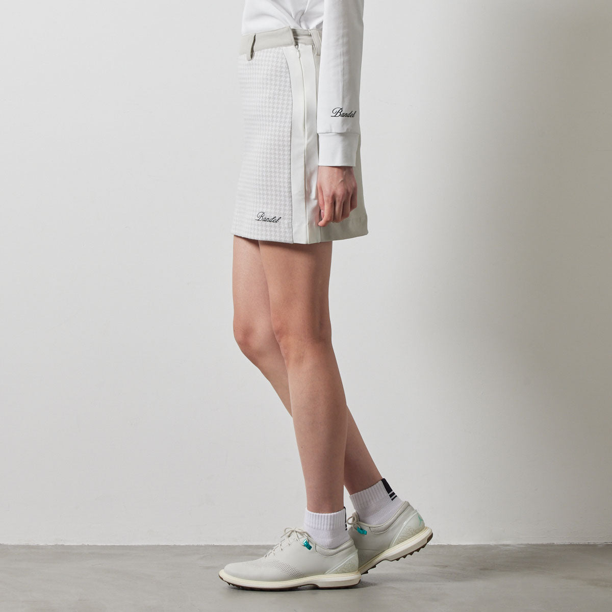 WOMENS HOUNDSTOOTH BICOLOR SKIRT BGS-W4AHBSK スカート テーパード スタイルアップ効果 発熱素材 セットアップ / GREIGE