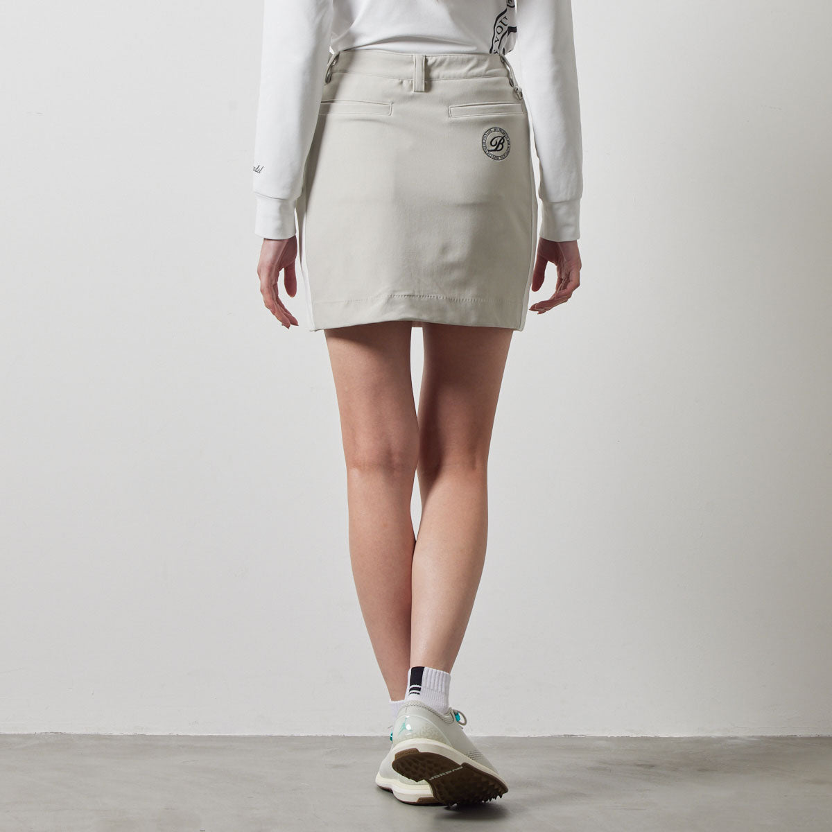 WOMENS HOUNDSTOOTH BICOLOR SKIRT BGS-W4AHBSK スカート テーパード スタイルアップ効果 発熱素材 セットアップ / GREIGE