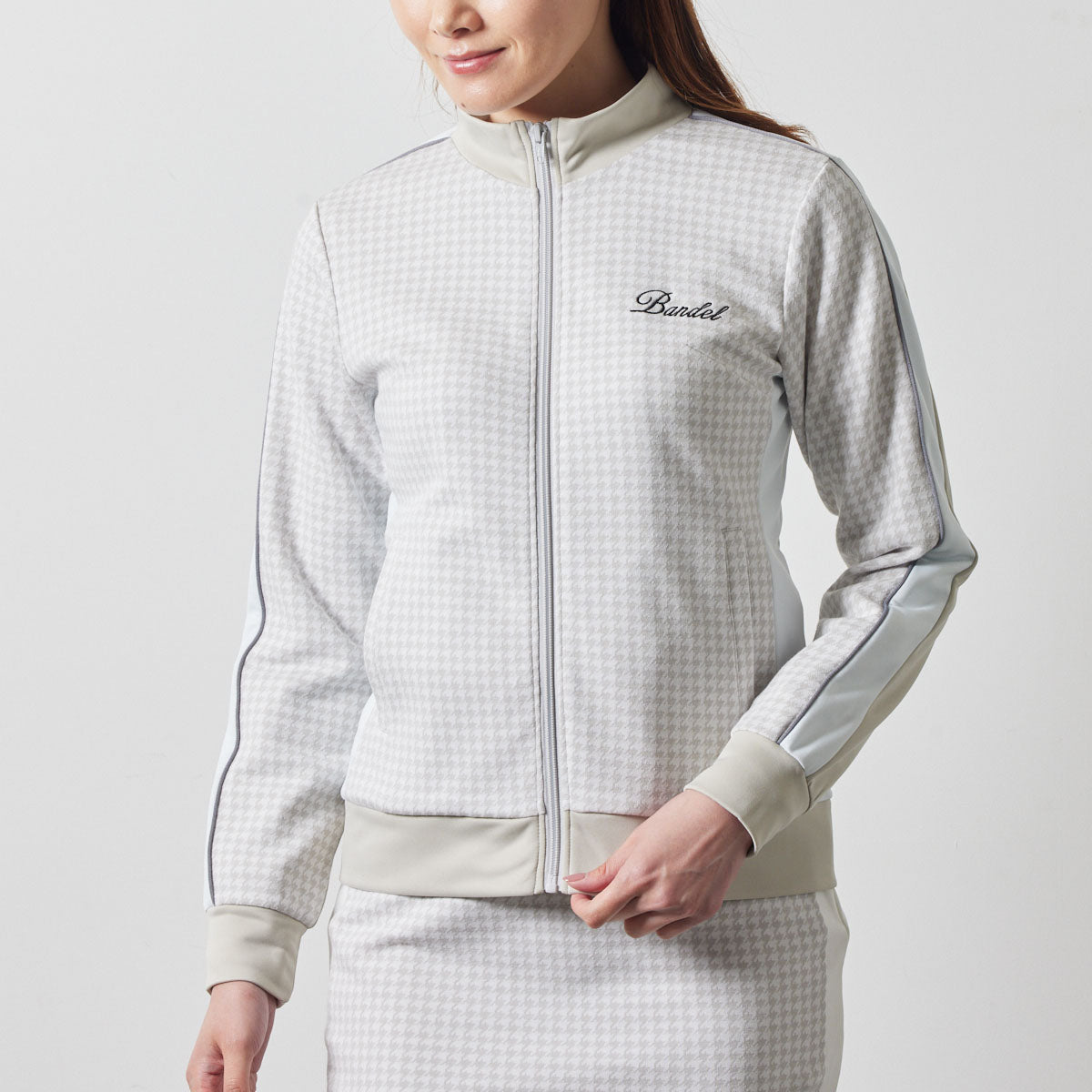 WOMENS HOUNDSTOOTH BICOLOR BLOUSON BGS-W4AHTBB ブルゾン 保温 新素材 セットアップ / GREIGE