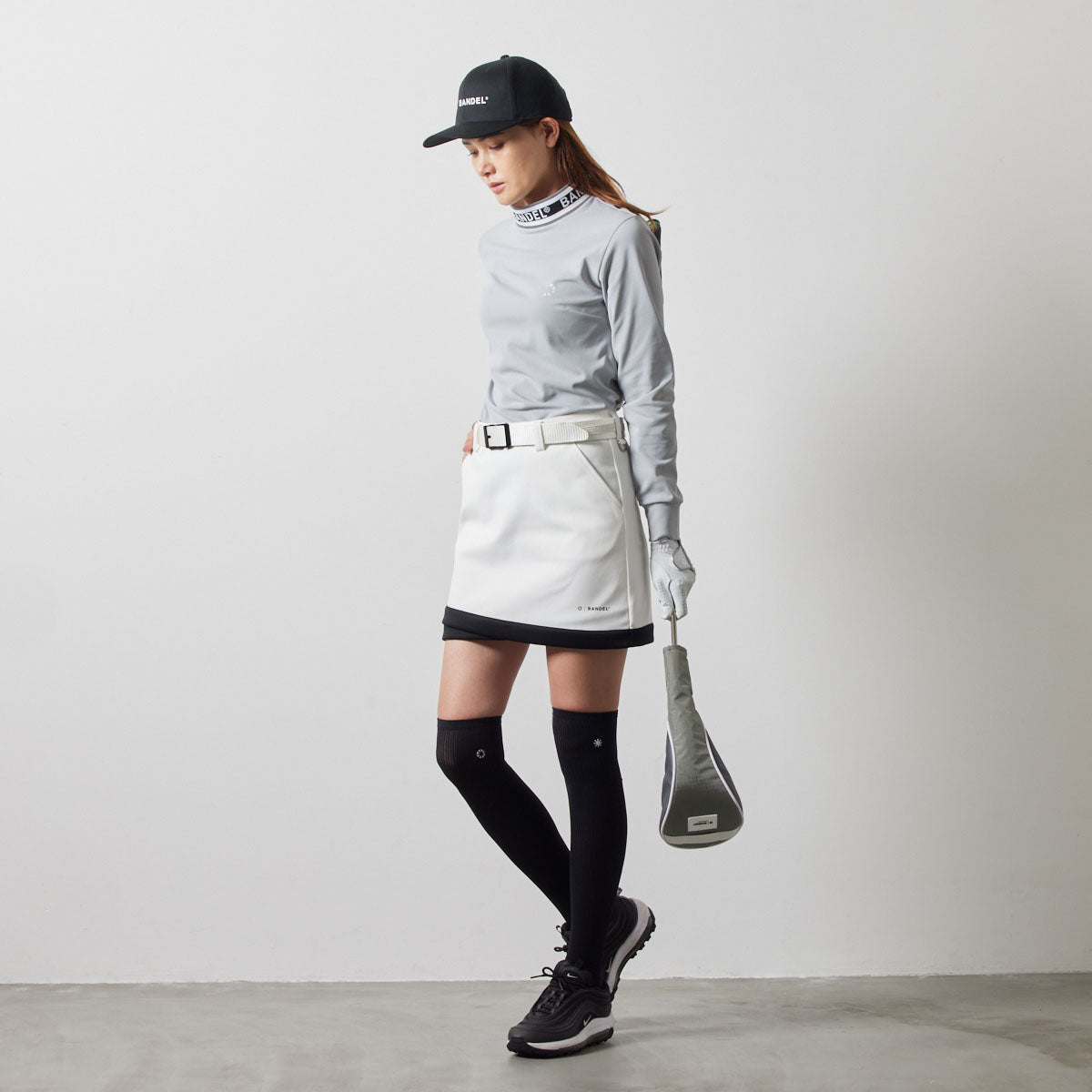 WOMENS JACQUARD RIB L/S MOC SHIRTS BGS-W4AJRMC モックネックシャツ ハイストレッチ 保温 UVカット 軽量 / L-GREY