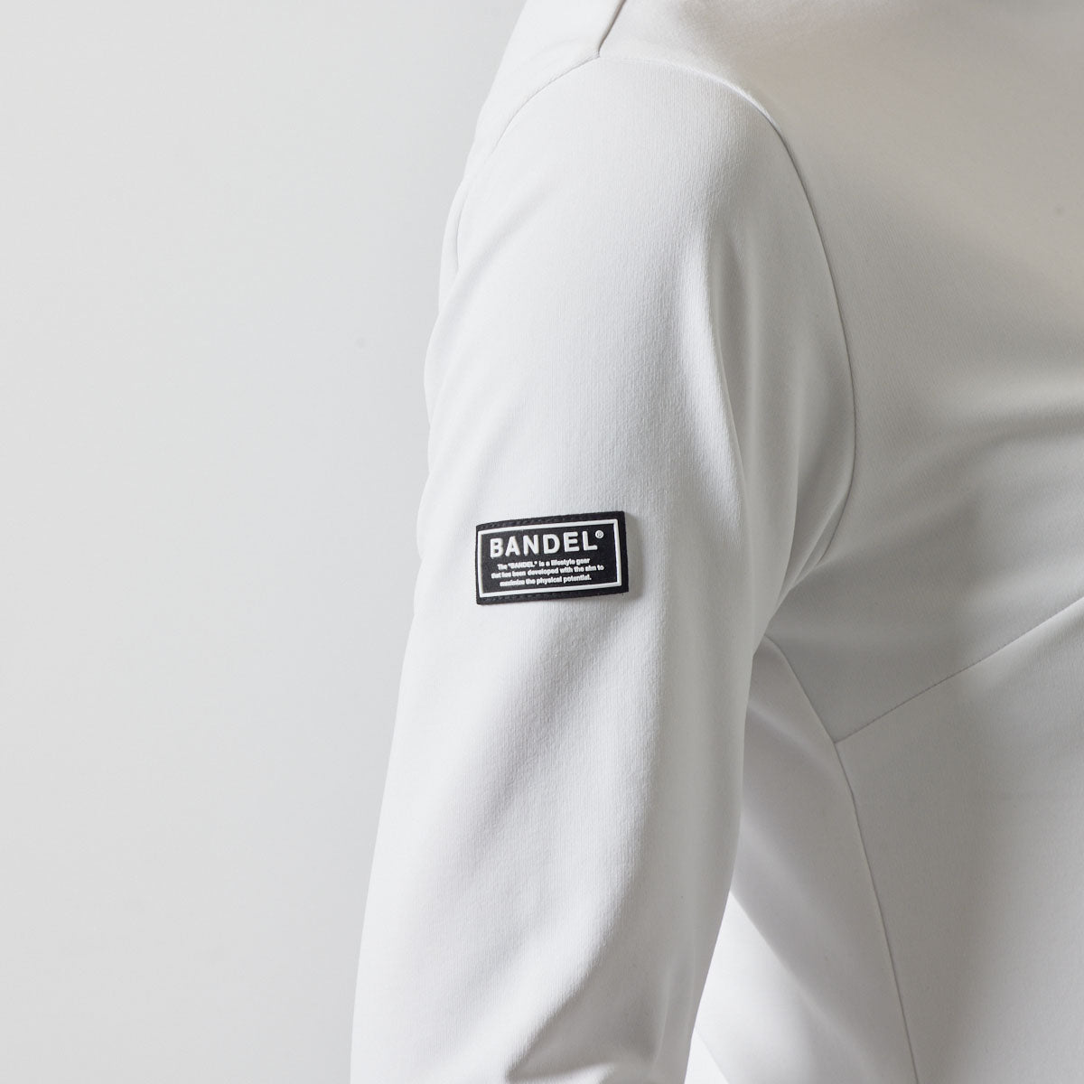 WOMENS JACQUARD RIB L/S MOC SHIRTS BGS-W4AJRMC モックネックシャツ ハイストレッチ 保温 UVカット 軽量 / WHITE