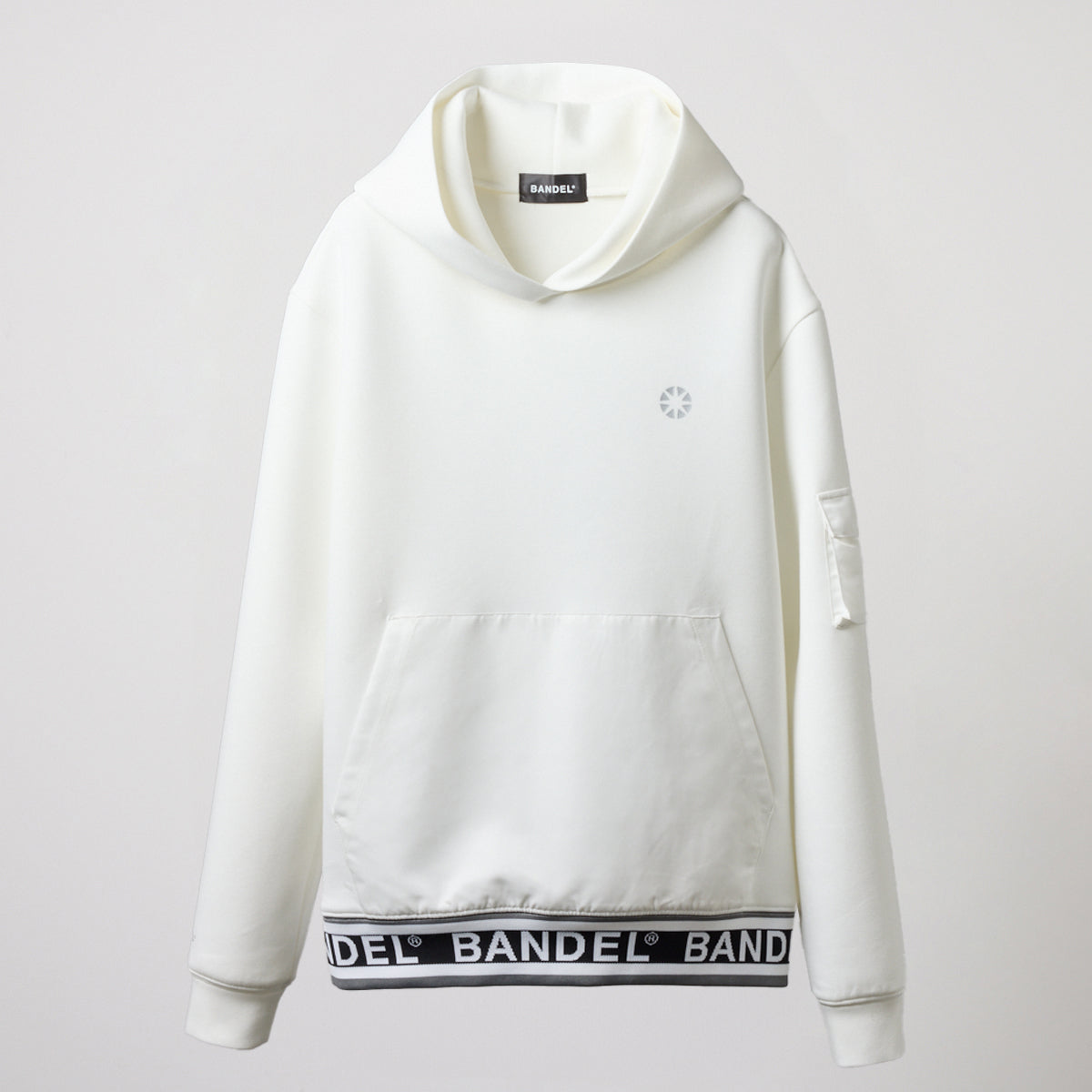 WOMENS NYLON POCKET P/O HOODIE BGS-W4ANPHD 軽量 ダンボール素材 異素材MIX / WHITE