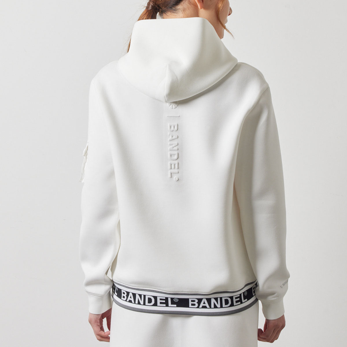 WOMENS NYLON POCKET P/O HOODIE BGS-W4ANPHD 軽量 ダンボール素材 異素材MIX / WHITE