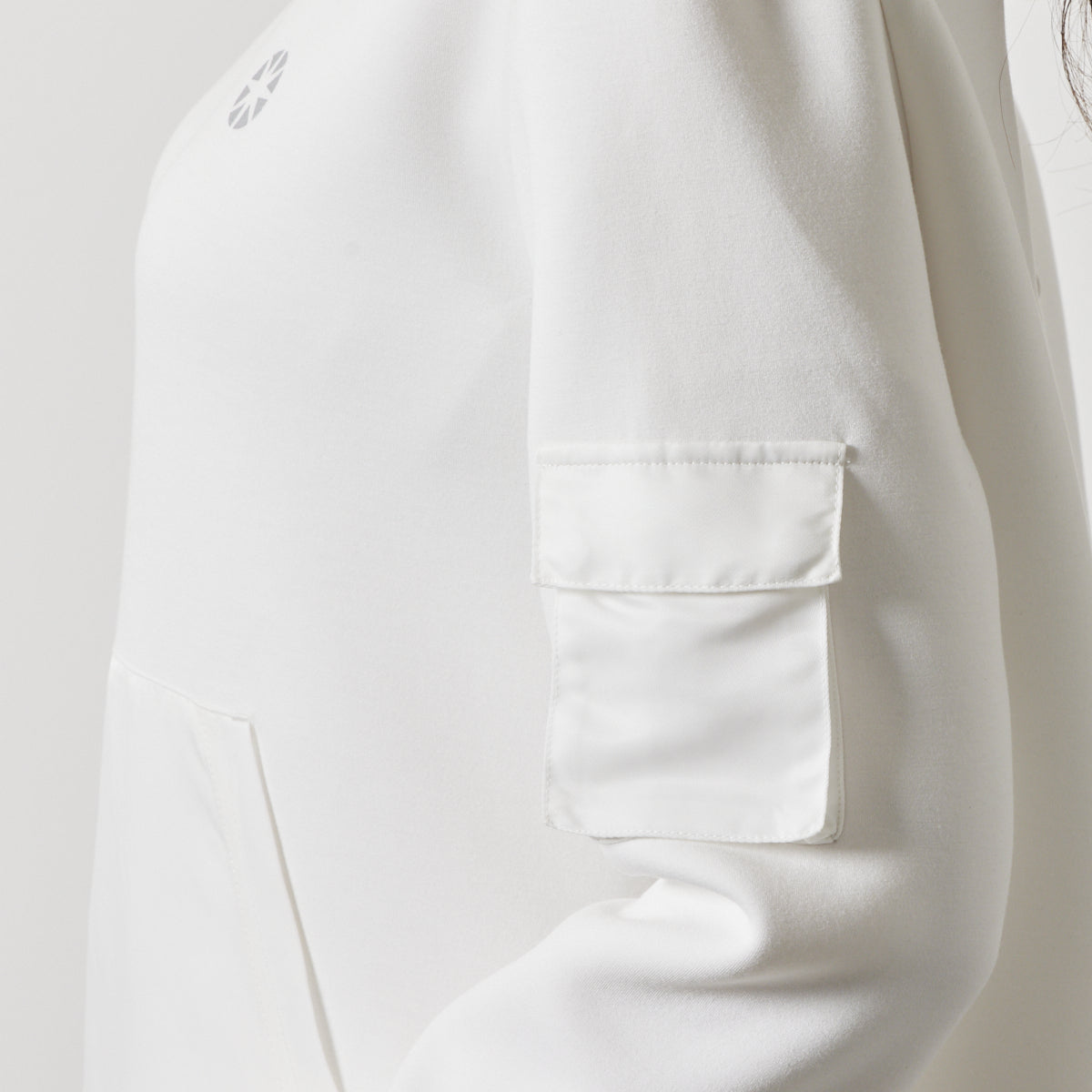 WOMENS NYLON POCKET P/O HOODIE BGS-W4ANPHD 軽量 ダンボール素材 異素材MIX / WHITE