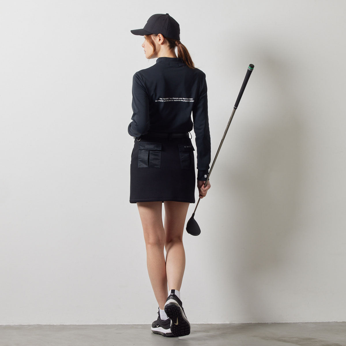 WOMENS NYLON POCKET SKIRT BGS-W4ANPSK スカート 軽量 保温 透けにくい 美シルエット / BLACK