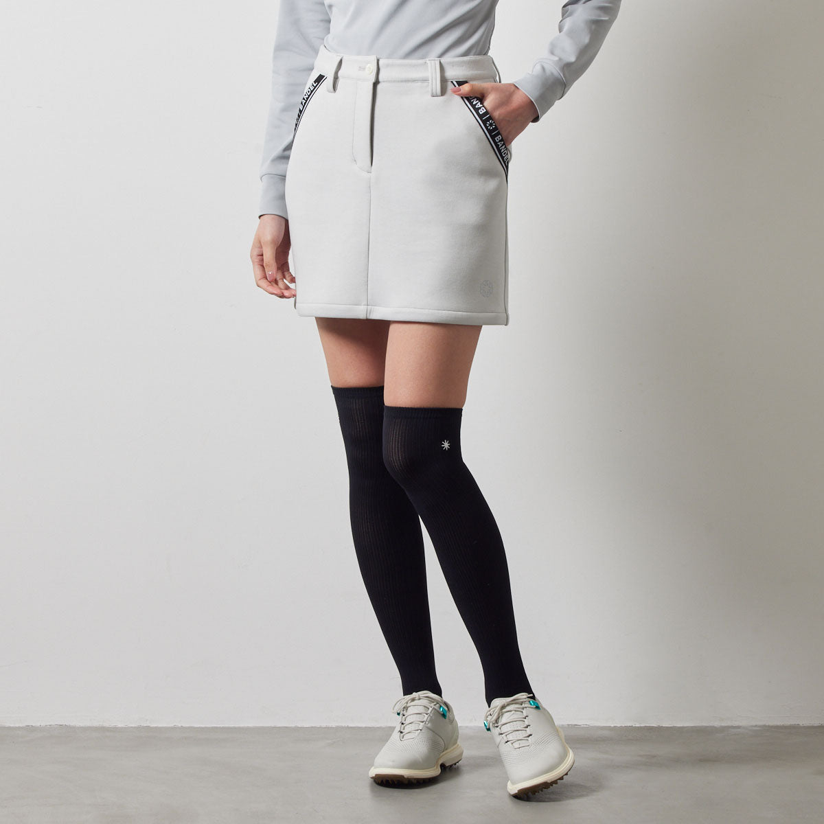 WOMENS NYLON POCKET SKIRT BGS-W4ANPSK スカート 軽量 保温 透けにくい 美シルエット / L-GREY