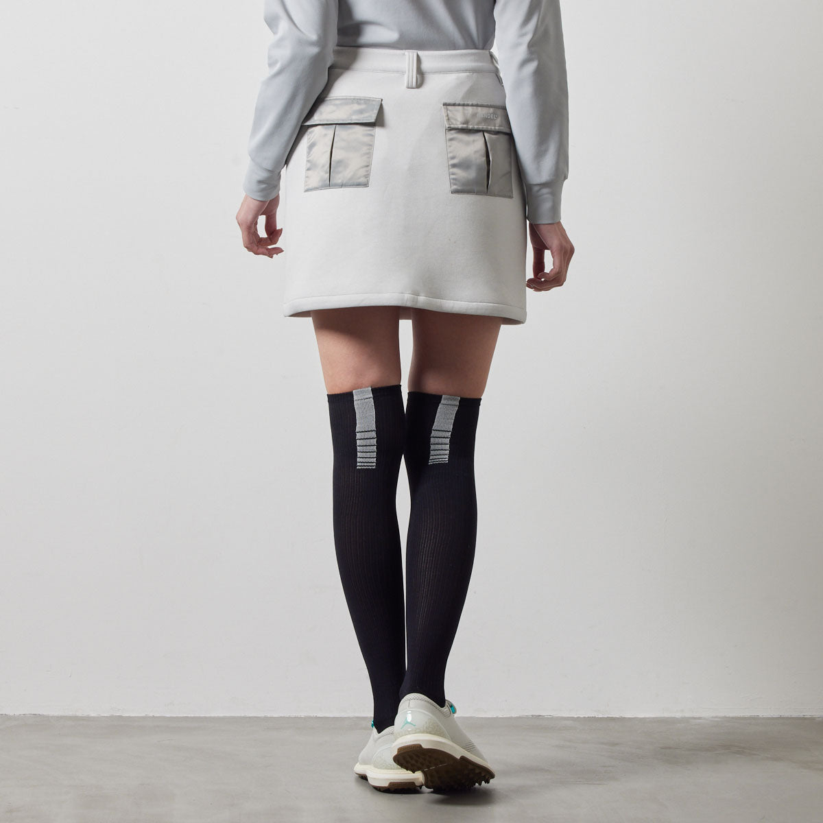 WOMENS NYLON POCKET SKIRT BGS-W4ANPSK スカート 軽量 保温 透けにくい 美シルエット / L-GREY