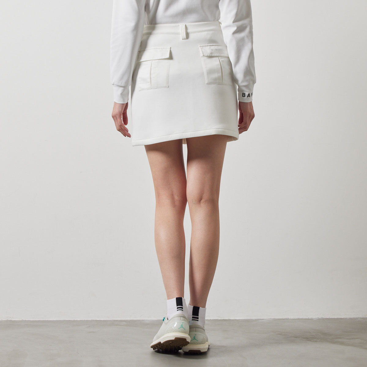 WOMENS NYLON POCKET SKIRT BGS-W4ANPSK スカート 軽量 保温 透けにくい 美シルエット / WHITE